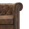 Hacienda L-shaped Chesterfield Sofa Artificial Suede Leather – Brown