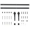 Sliding Door Hardware Kit Steel Black – 183 cm, 1