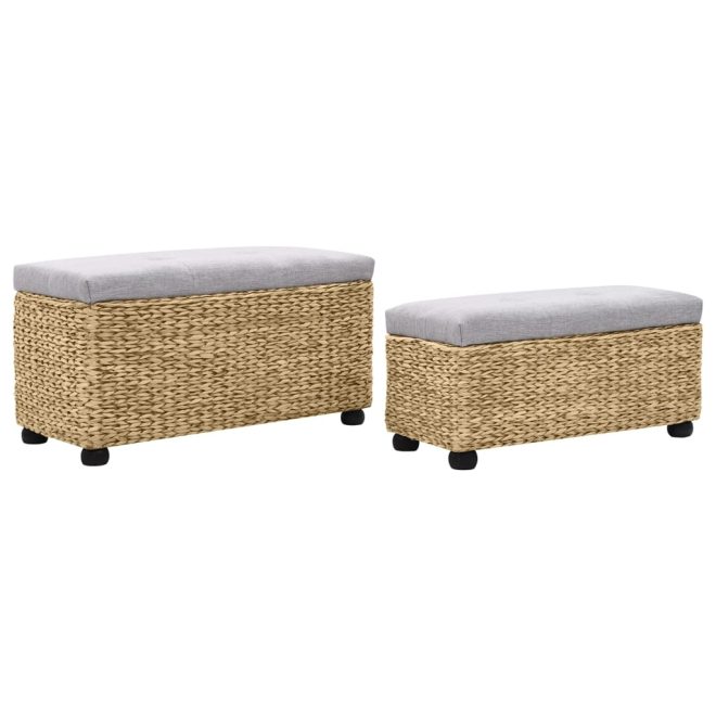 Bench Set 2 Pieces Seagrass – Brown and Grey