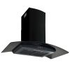 Wall Mounted Range Hood Stainless Steel 756 m/h Black – 90x45x(46-73) cm