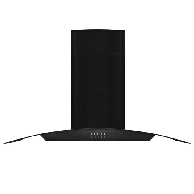 Wall Mounted Range Hood Stainless Steel 756 m/h Black – 90x45x(46-73) cm