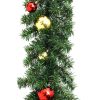 Christmas Garland Decorated with Baubles and LED Lights – 5 M