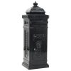 Pillar Letterbox Aluminium Vintage Style Rustproof – Black