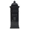 Pillar Letterbox Aluminium Vintage Style Rustproof – Black