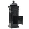 Pillar Letterbox Aluminium Vintage Style Rustproof – Black