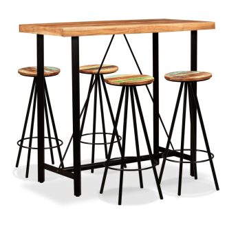 Bar Set Solid Acacia and Wood Reclaimed