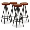 Bar Set Solid Wood Reclaimed. Genuine Leather & Canvas – 5