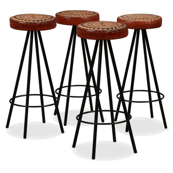 Bar Set Solid Wood Reclaimed. Genuine Leather & Canvas – 5