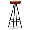 Bar Set Solid Wood Reclaimed. Genuine Leather & Canvas – 5