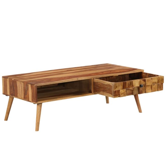 Coffee Table Solid Sheesham Wood with Honey Finish 110x50x37 cm