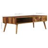 Coffee Table Solid Sheesham Wood with Honey Finish 110x50x37 cm