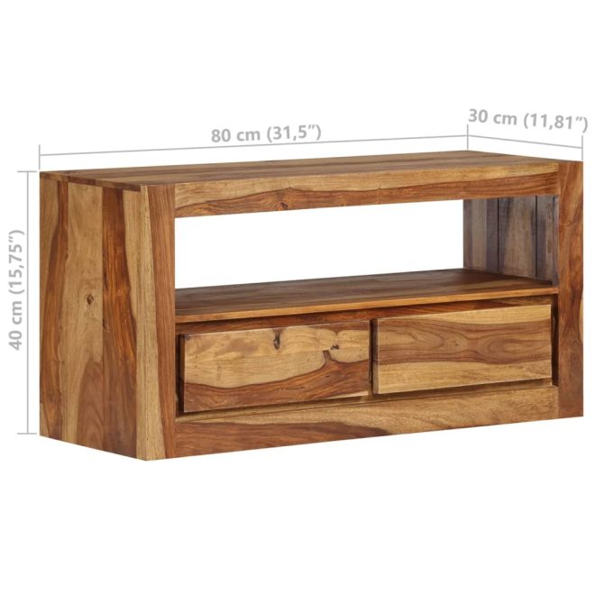 Cutlerville TV Cabinet Solid Sheesham Wood 80x30x40 cm