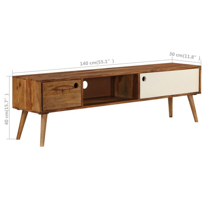 Dickinson TV Cabinet 140x30x40 cm Solid Sheesham Wood