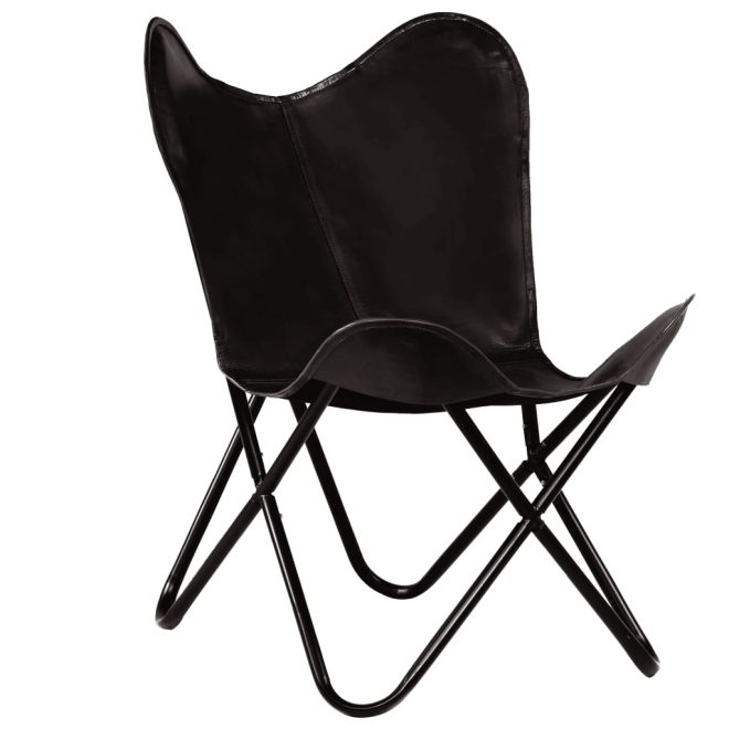 Butterfly Chair Kids Size Real Leather – Black