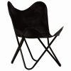 Butterfly Chair Kids Size Real Leather – Black