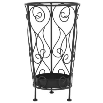 Umbrella Stand Vintage Style Metal 26×46 cm Black