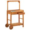 Garden Kitchen Trolley Solid Wood Acacia 92×43.5×141.5 cm