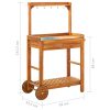 Garden Kitchen Trolley Solid Wood Acacia 92×43.5×141.5 cm