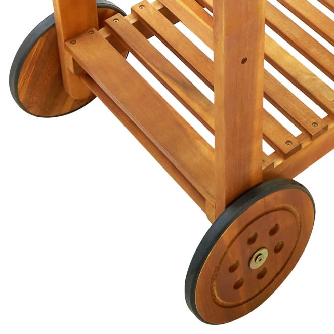 Garden Kitchen Trolley Solid Wood Acacia 92×43.5×141.5 cm