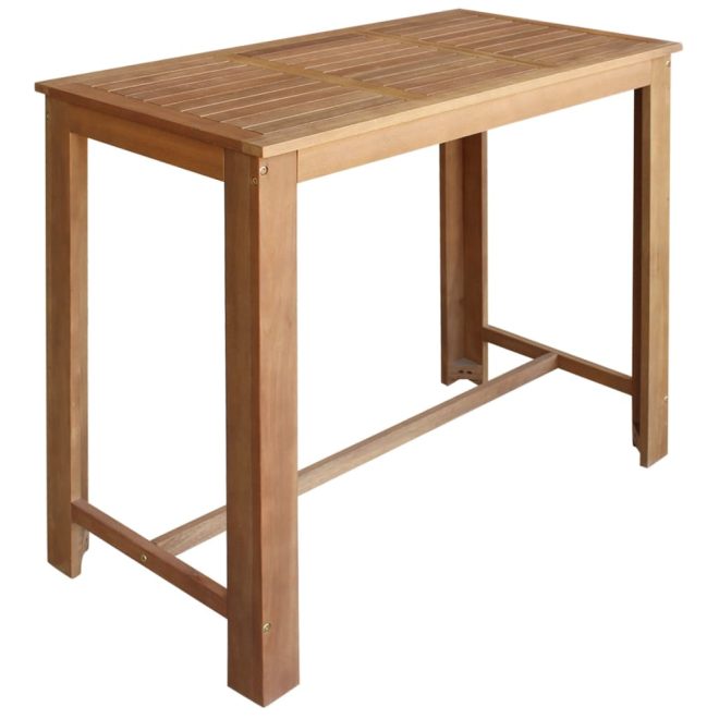 Bar Table and Stool Set Solid Acacia Wood – 5