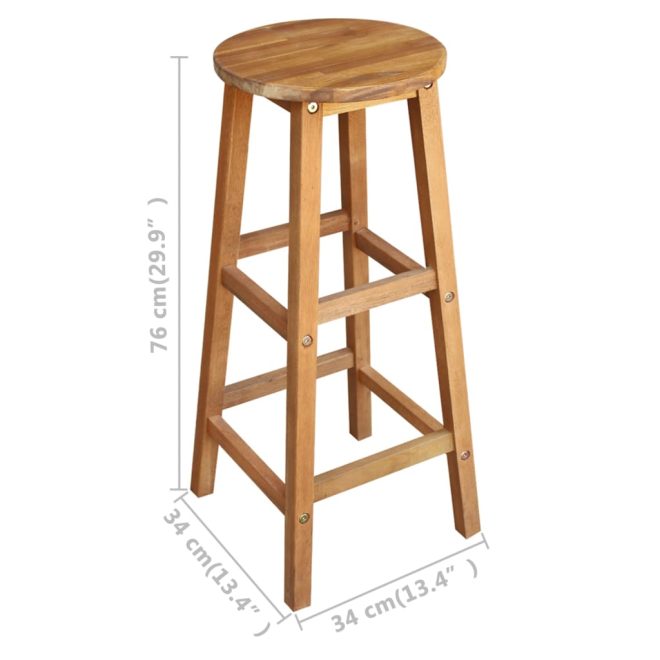 Bar Table and Stool Set Solid Acacia Wood – 5