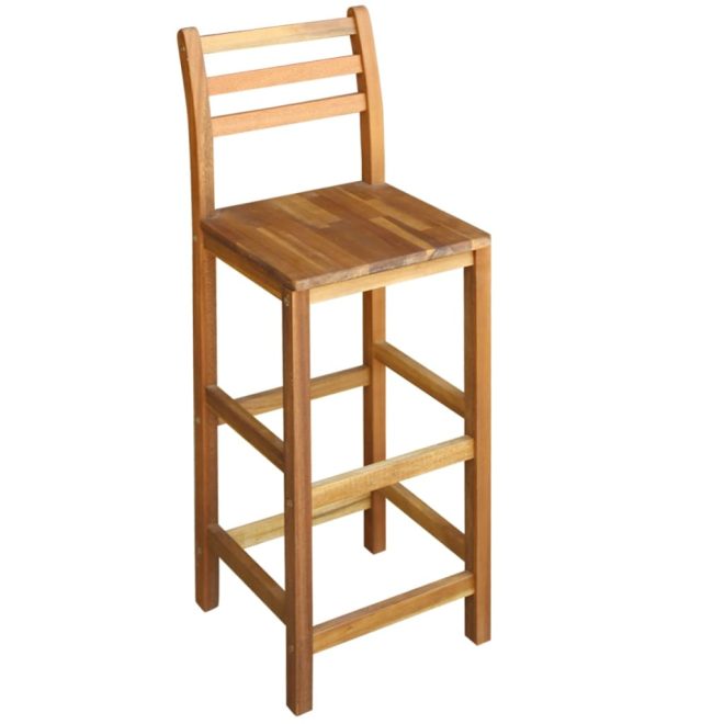 Bar Table and Chair Set Solid Acacia Wood – 5