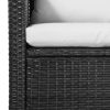 5 Piece Garden Lounge Set with Cushions Poly Rattan – Black