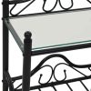 Chambersburg Bedside Table Steel and Tempered Glass 45×30.5×60 cm – Black, 1