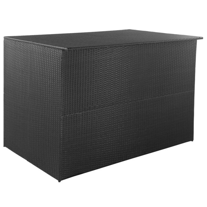 Garden Storage Box 150x100x100 cm Poly Rattan – Black