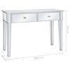 Mirrored Console Table MDF and Glass 106.5x38x76.5 cm