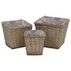 Raised Bed 3 pcs Wicker with PE Lining