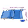 Folding Sun Lounger with Canopy and Wheels Steel – Blue