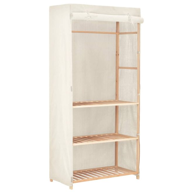 3-Tier Clothes Wardrobe 79x40x170 cm – White