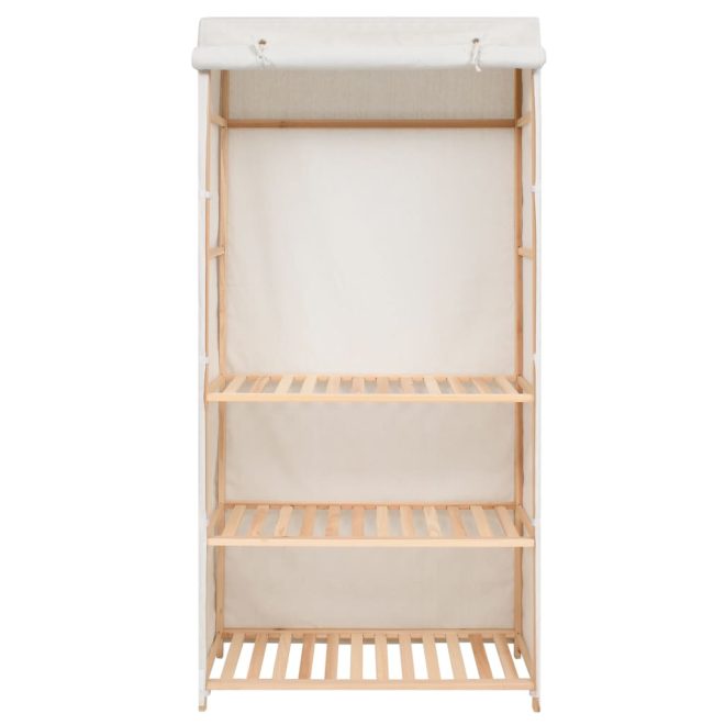 3-Tier Clothes Wardrobe 79x40x170 cm – White