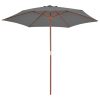 Parasol 270×270 cm Wooden Pole – Anthracite