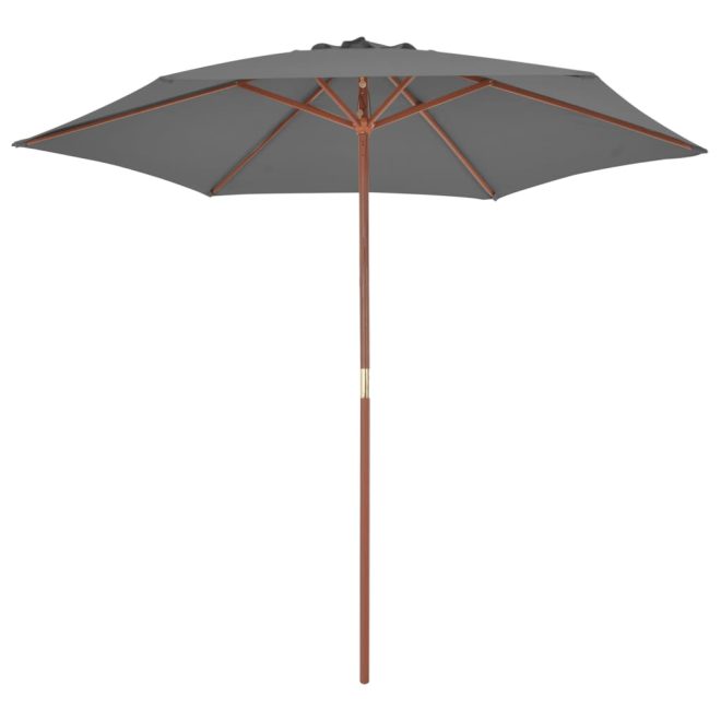 Parasol 270×270 cm Wooden Pole – Anthracite