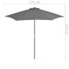 Parasol 270×270 cm Wooden Pole – Anthracite