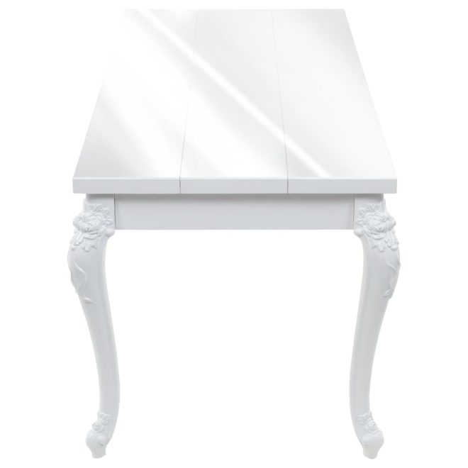 Dining Table 179x89x81 cm High Gloss White