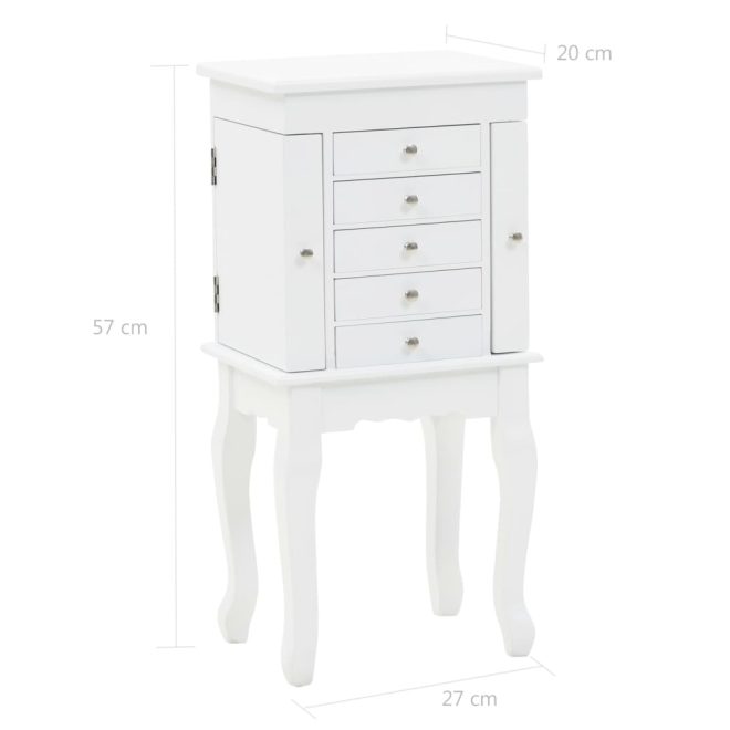 Free Standing Jewelery Cabinet White