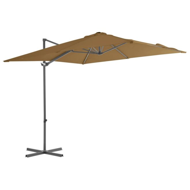 Cantilever Umbrella with Steel Pole – 250×250 cm, Taupe