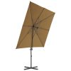 Cantilever Umbrella with Steel Pole – 250×250 cm, Taupe