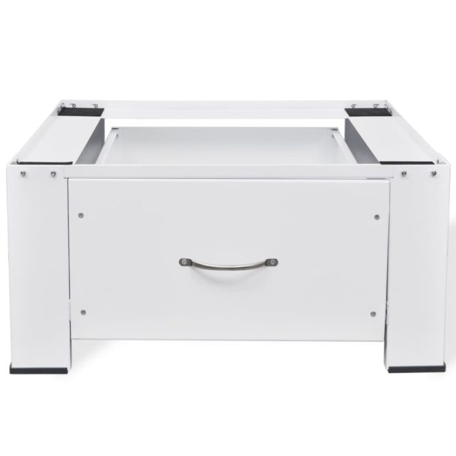 Pedestal for Washing Machine White with Drawer