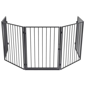 Fireplace Fence for Pets Black Steel