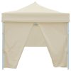 Folding Pop-up Party Tent with 8 Sidewalls 3×9 m – Cream