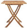 Folding Garden Table 120x70x75 cm Solid Wood Teak – Brown