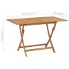 Folding Garden Table 120x70x75 cm Solid Wood Teak – Brown