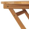 Folding Garden Table 85×76 cm Solid Teak Wood – Round