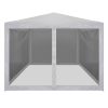 Party Tent with 4 Mesh Sidewalls – 4×3 m, White