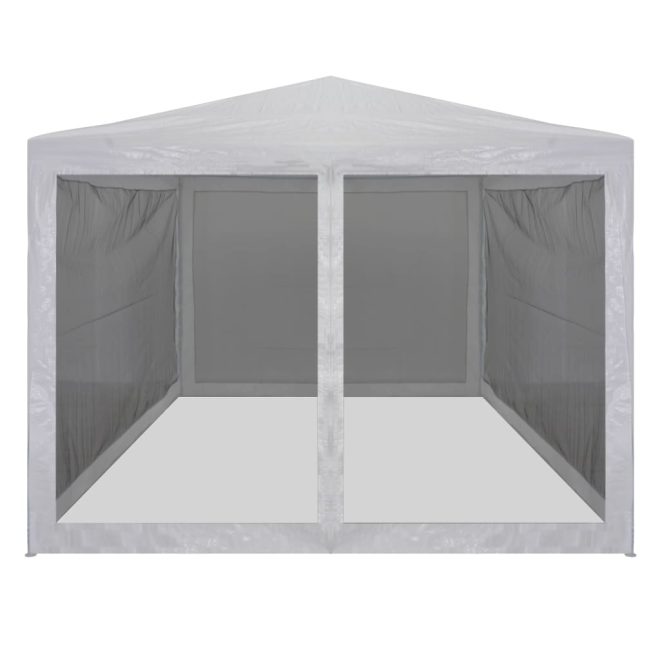 Party Tent with 4 Mesh Sidewalls – 4×3 m, White