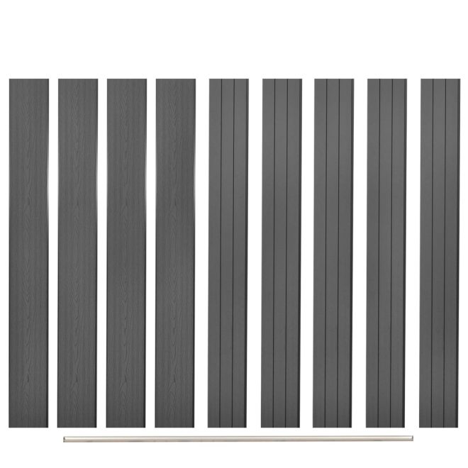 Replacement Fence Boards 9 pcs WPC 170 cm – Grey